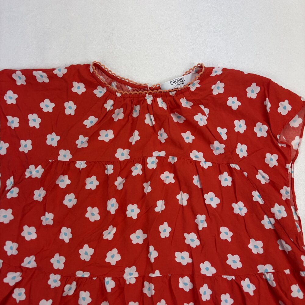 Crosby Red Floral‎ Tiered Babydoll Blouse Size M - Picture 6 of 11